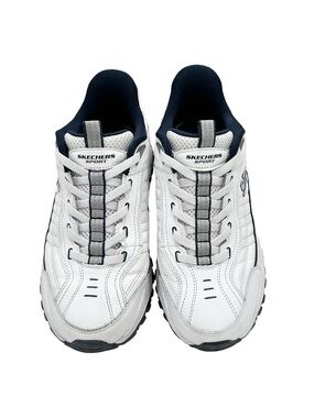 Skechers Sport Slip-Ins White Navy Chunky Sneakers Size 9.5 Wide Fit